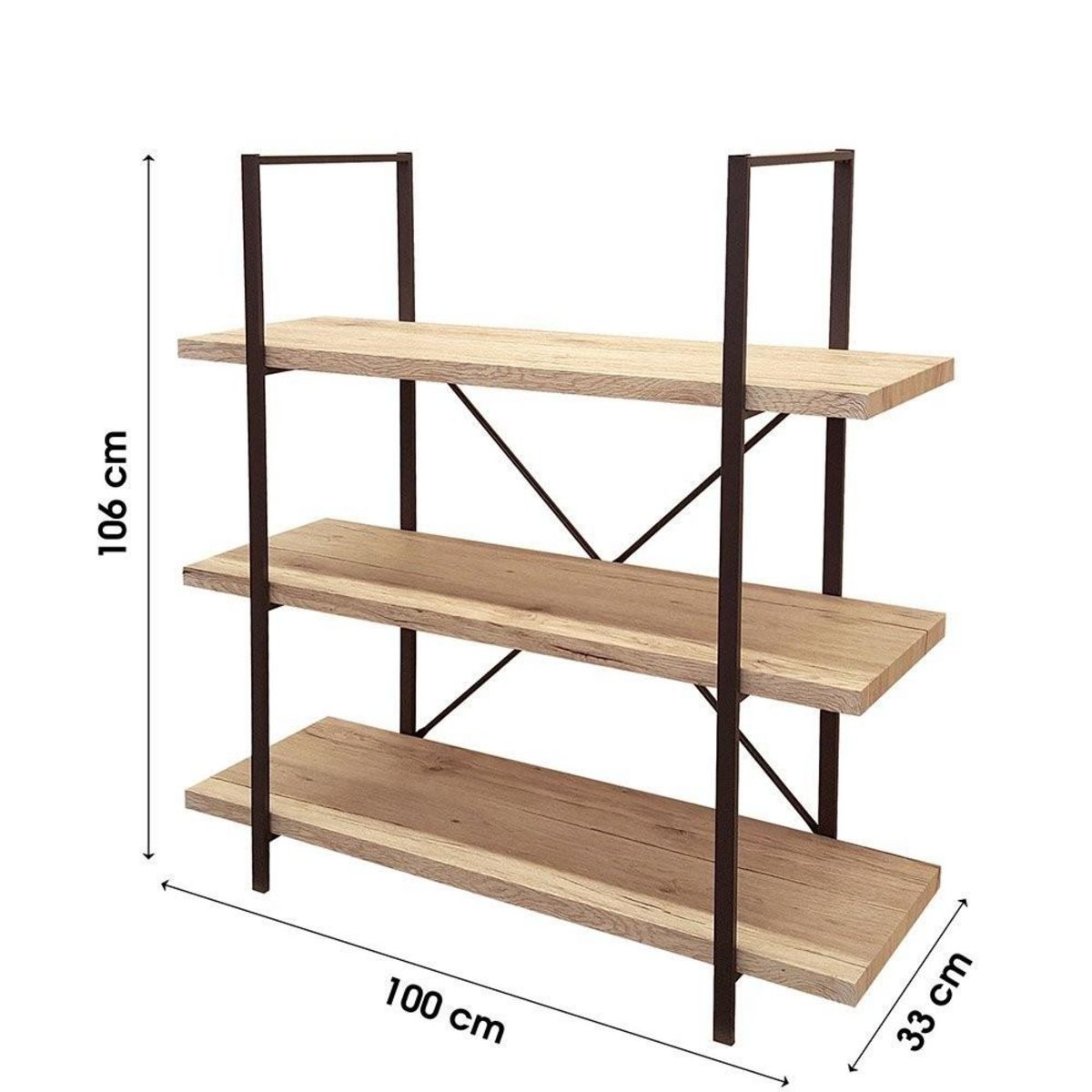 FORNORD Bibliothèque 3 étagères Dock
