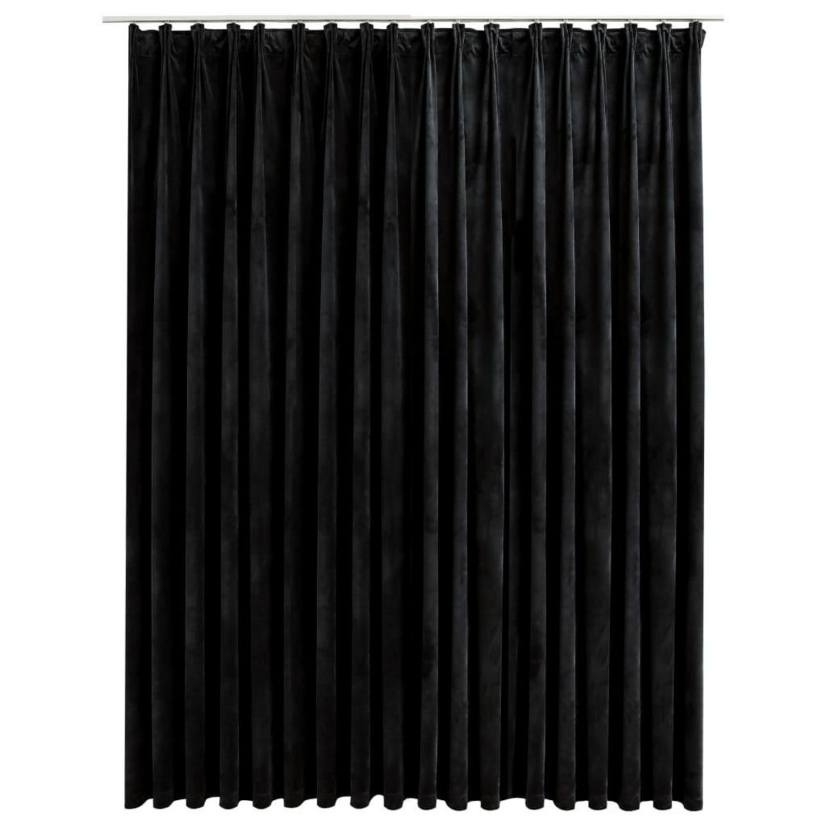 VIDAXL Rideau occultant avec crochets Velours Noir 290x245 cm