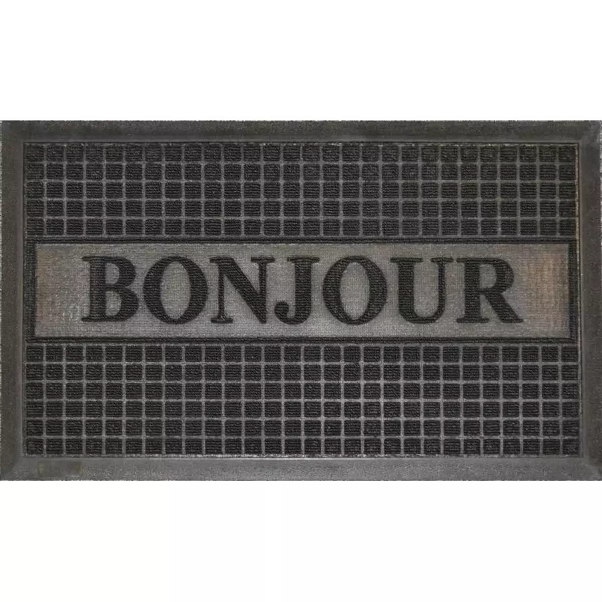 Paris Prix Tapis d'Entrée  Bonjour  45x75cm Noir