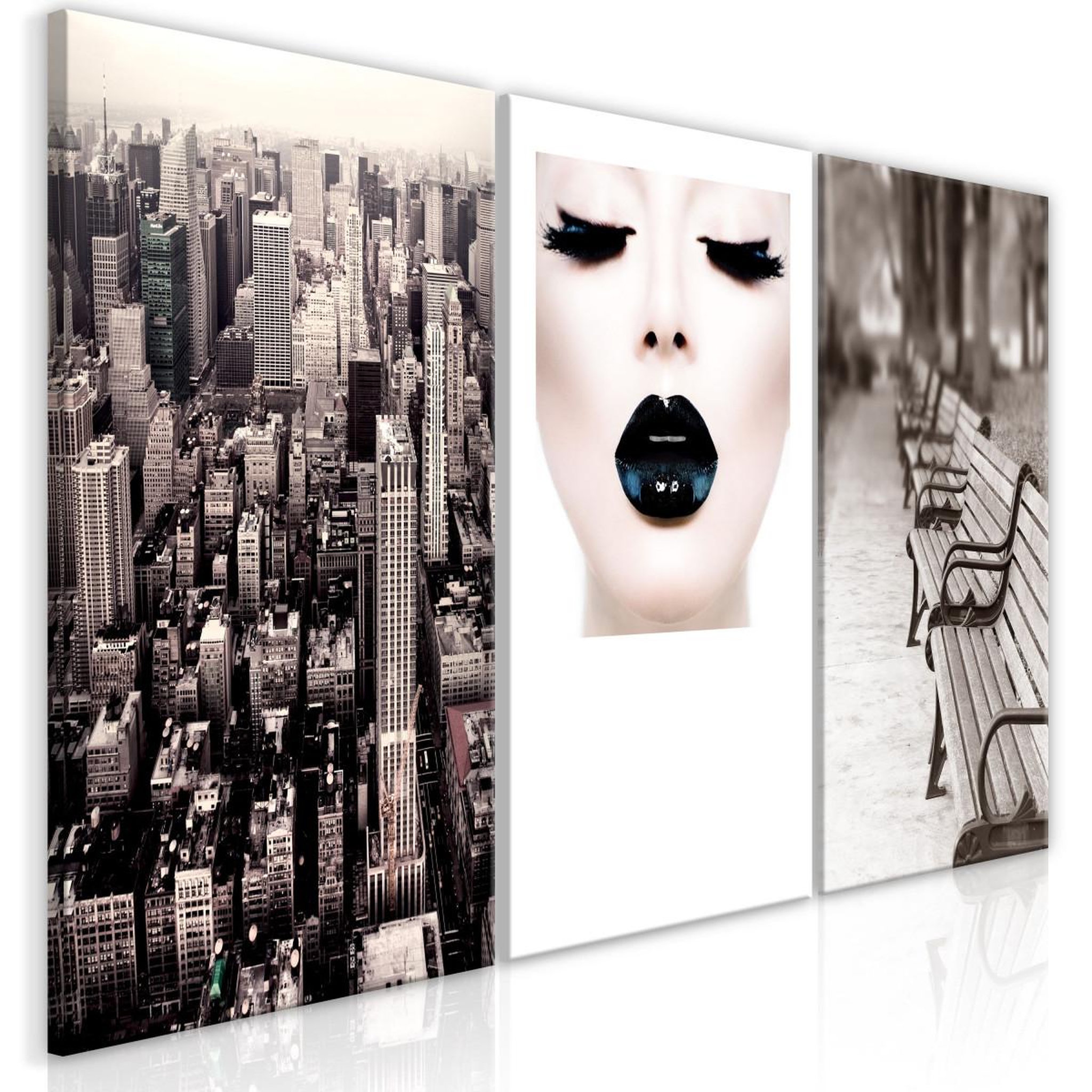 Paris Prix Tableau imprimé  faces of city 3 panneaux  60x120cm
