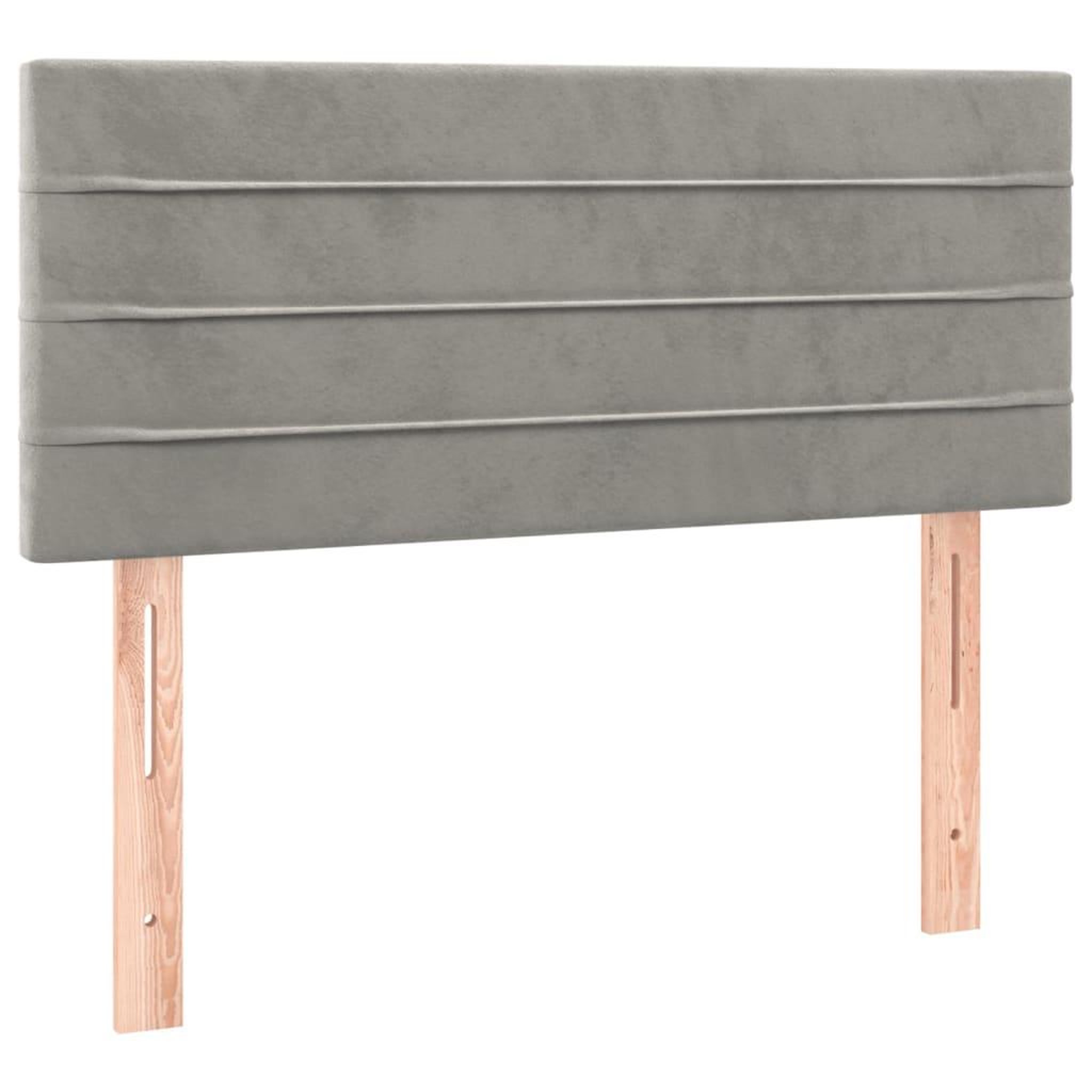 Voir la diapositive 4 : VIDAXL Tete de lit a LED Gris clair 80x5x78/88 cm Velours