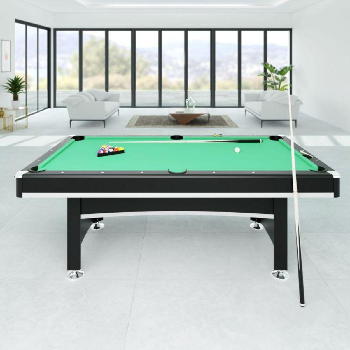 SOKKER Table multi jeux 3 en 1 APOLLON Billard, Ping-Pong, Plateau Dînatoire - avec accessoires