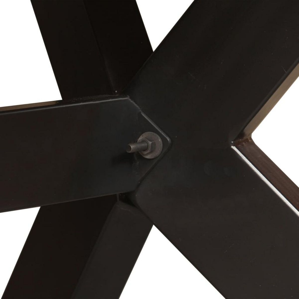 VIDAXL Table a manger Bois de manguier massif et croix en acier 180 cm