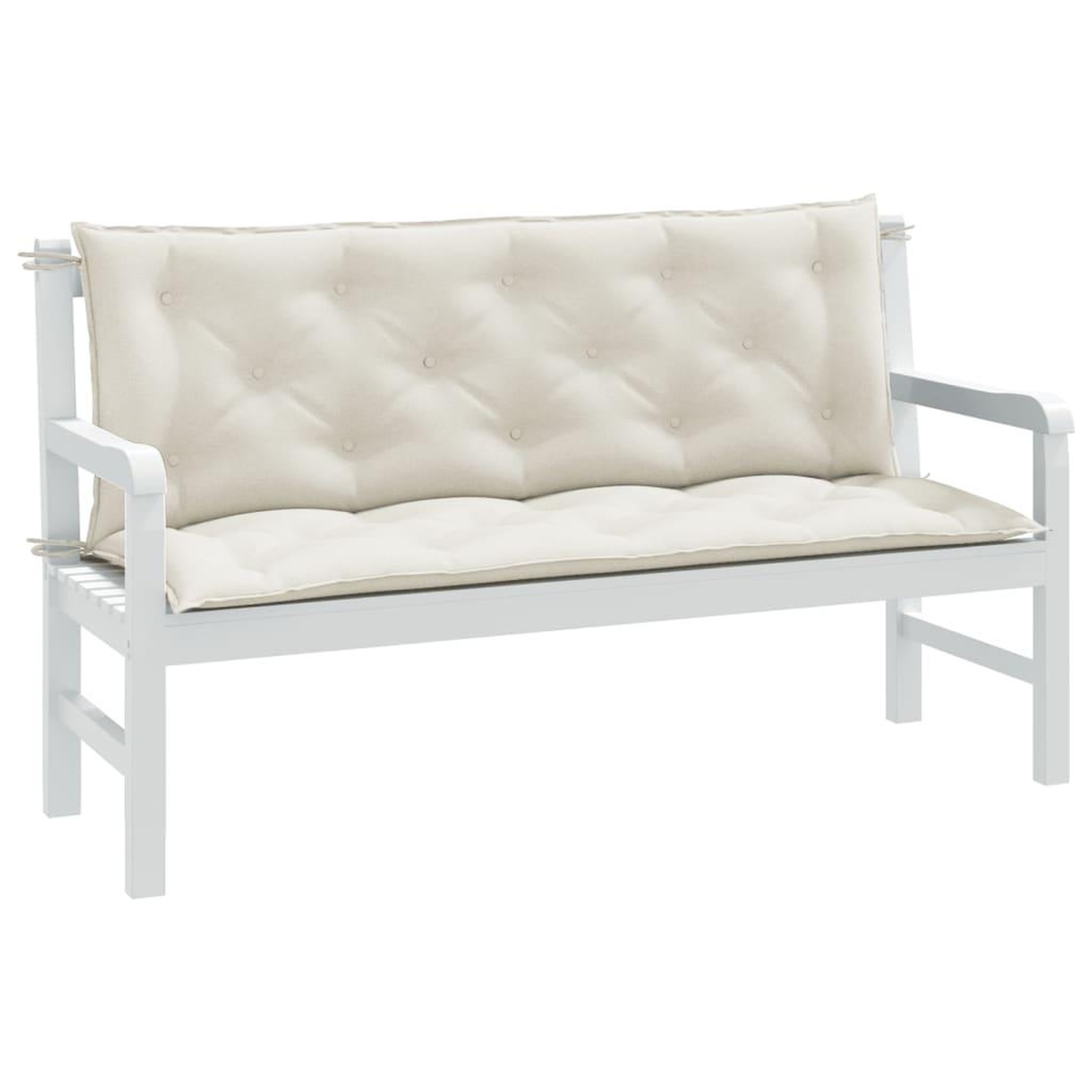 VIDAXL Coussins de banc de jardin lot de 2 creme melange tissu