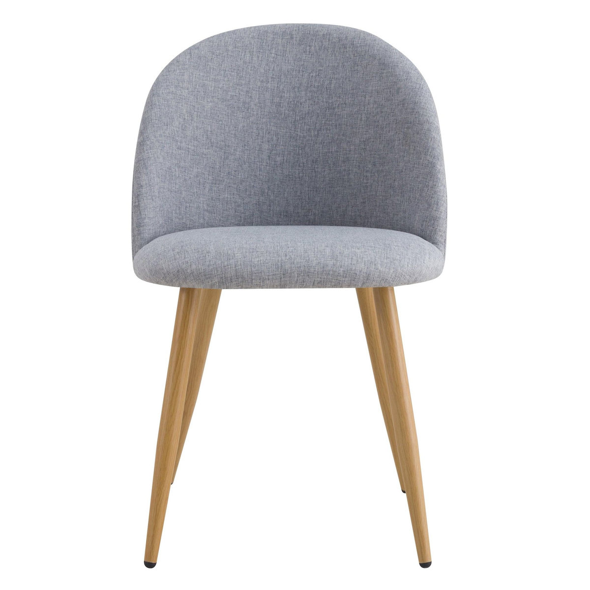 Rendez vous déco Lot de 2 chaises en tissu bleu et pieds en métal effet bois - Cozy