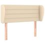Voir la diapositive 2 : VIDAXL Tete de lit avec oreilles Creme 103x23x78/88 cm Tissu