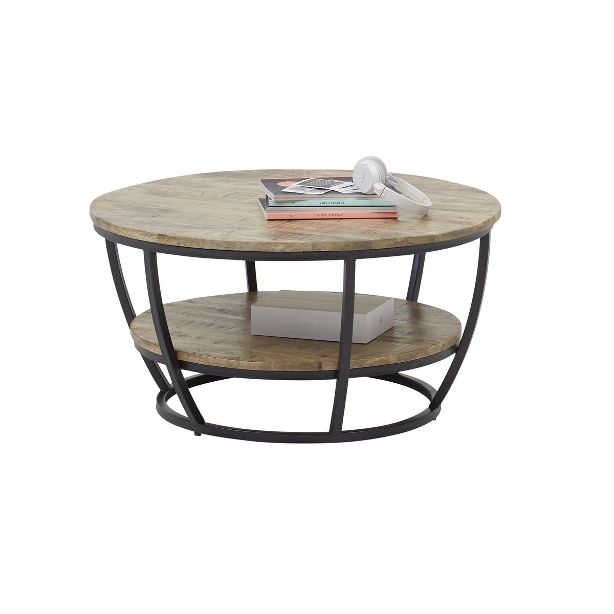 LISA DESIGN Corazon - table basse - bois et noir - 86 cm