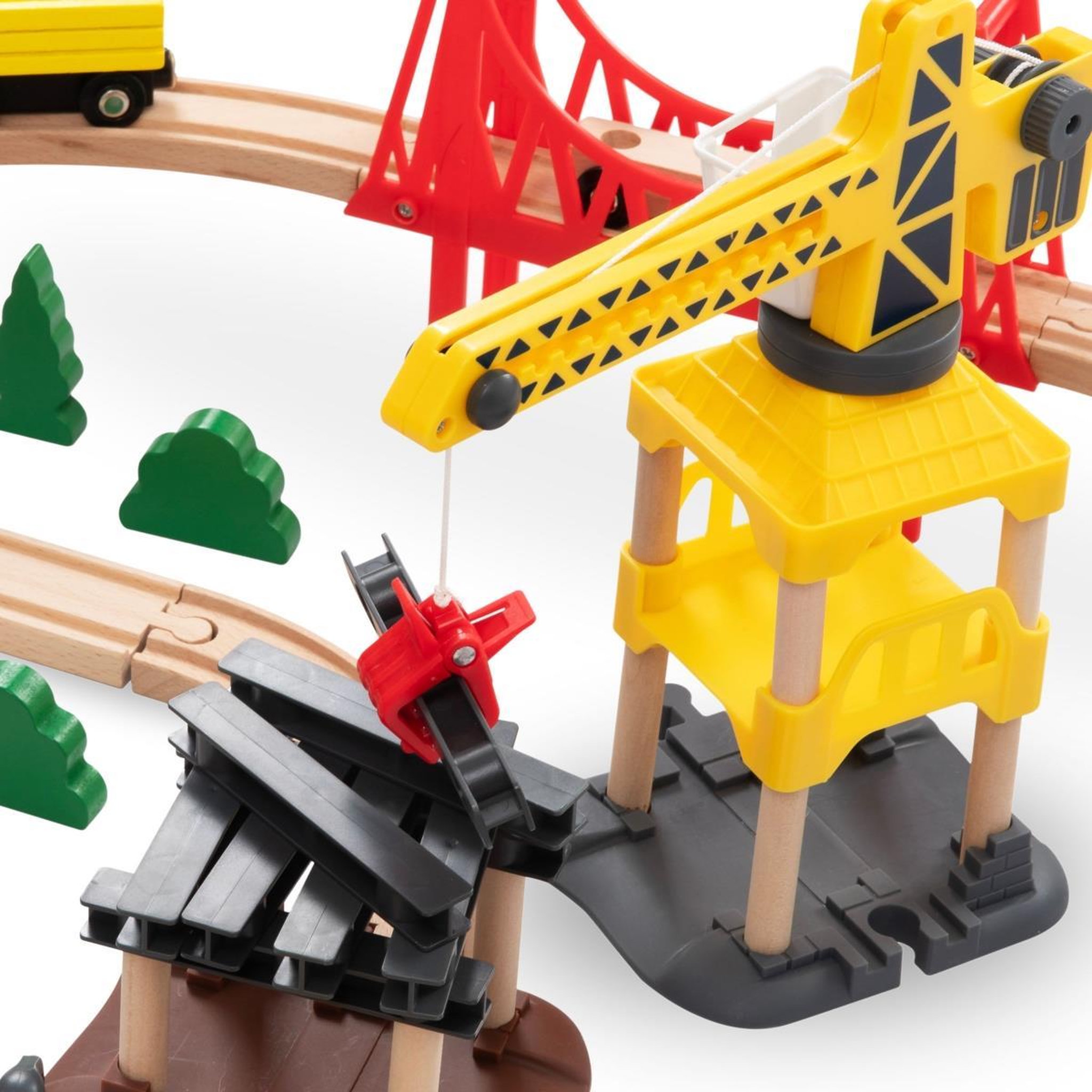 Voir la diapositive 3 : MAMABRUM Train Electrique & Circuit Voiture Mamabrum, Ville avec chantier construction, piste d'atterrissage
