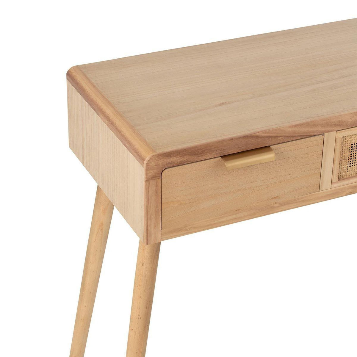 Paris Prix Console 3 Tiroirs en Bois  Nivelo  110cm Naturel