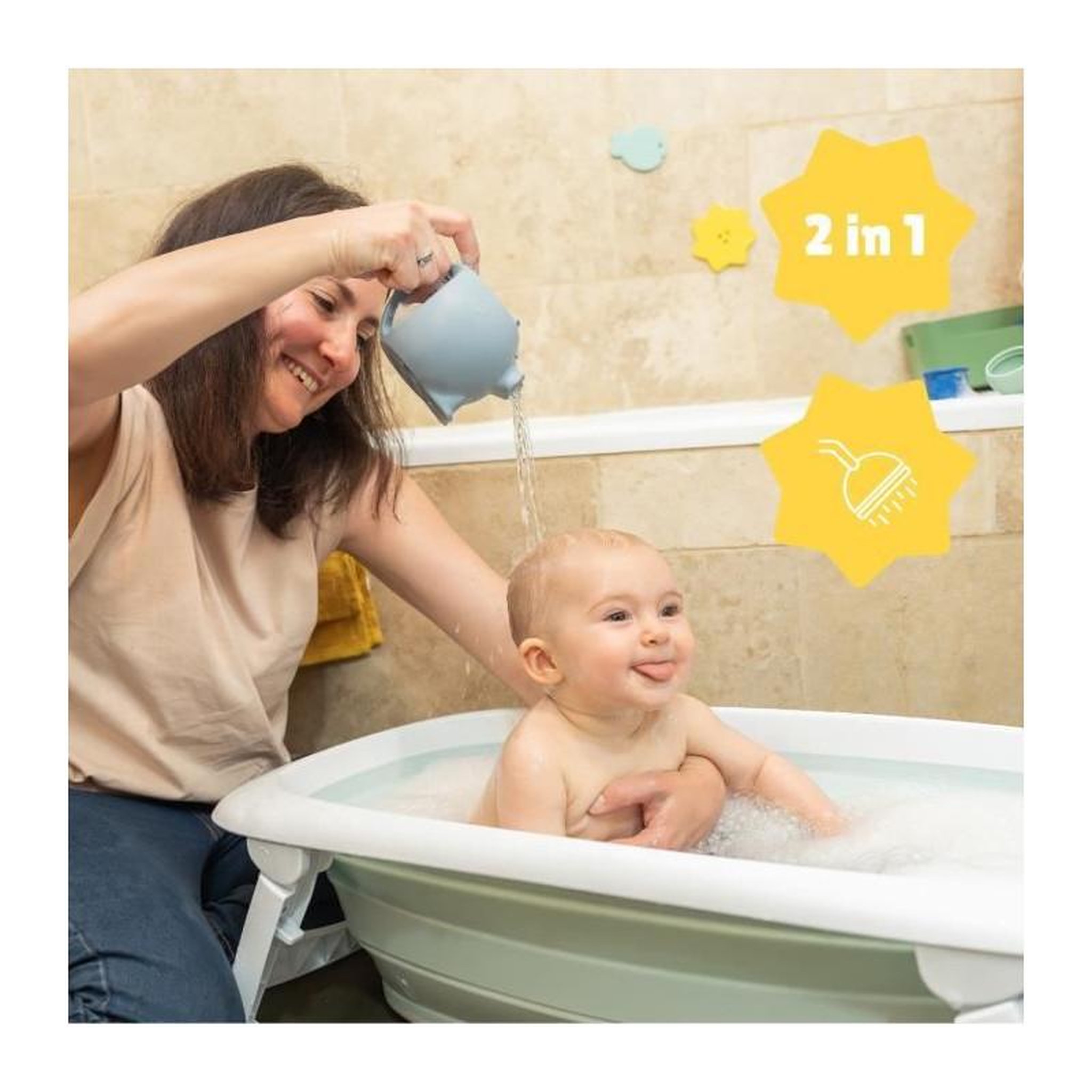Voir la diapositive 4 : BADABULLE Badabulle Arrosoir en Silicone - Jouet pour le Bain, la Plage, le Plein Air