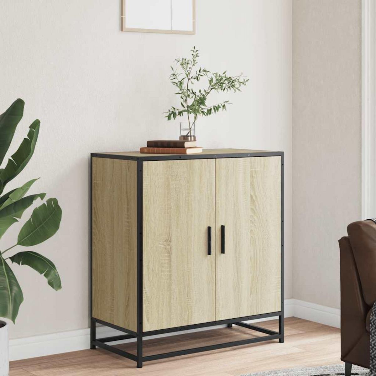 VIDAXL Buffet chene sonoma 68x35x76 cm bois d'ingenierie et metal