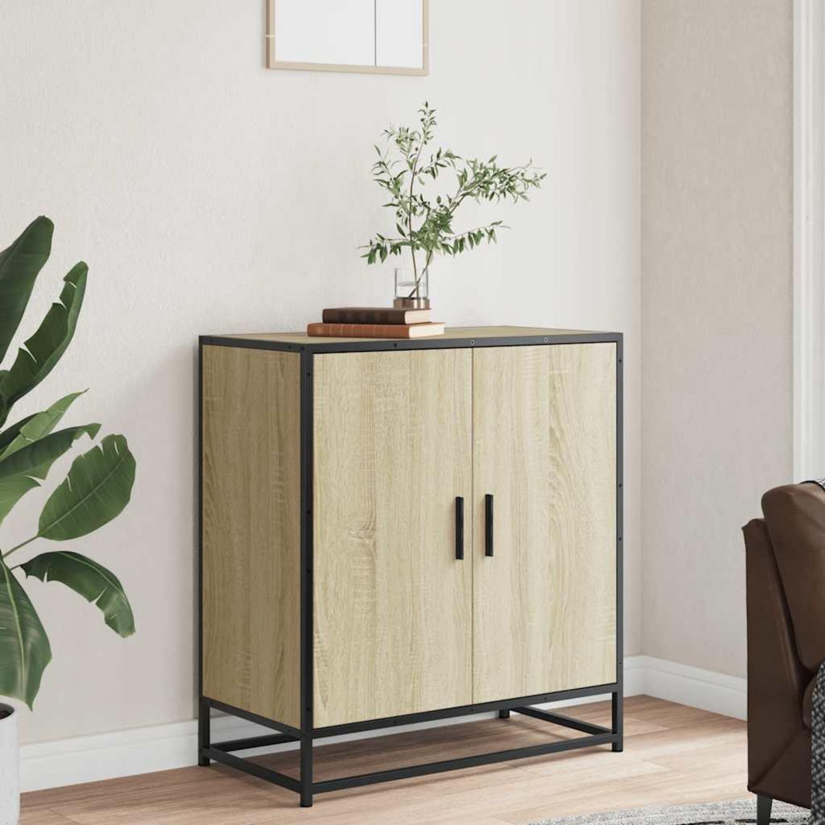 VIDAXL Buffet chene sonoma 68x35x76 cm bois d'ingenierie et metal
