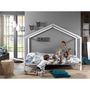 Voir la diapositive 6 : Paris Prix Pack - Lit Enfant Cabane & Matelas  Dallas III  90x200cm Blanc