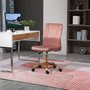 Voir la diapositive 2 : VINSETTO Vinsetto Chaise de bureau style Art déco hauteur réglable pivotante 360° piètement métal doré velours rose poudré