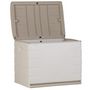 Voir la diapositive 2 : PLASTIKEN PLASTIKEN Coffre 260L Intérieur/Extérieur Fonctionnel et Esthétique Cadenassable avec Roulettes Beige