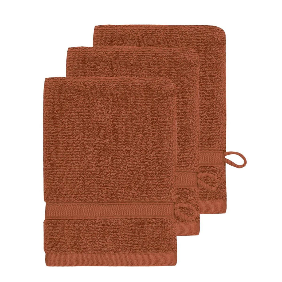 Sensei Maison Lot de 3 gants de toilette 600 g/m² SENSILK - 16x22 cm