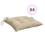 Voir la diapositive 2 : VIDAXL Coussins de chaise lot de 4 beige 50x50x7 cm tissu oxford