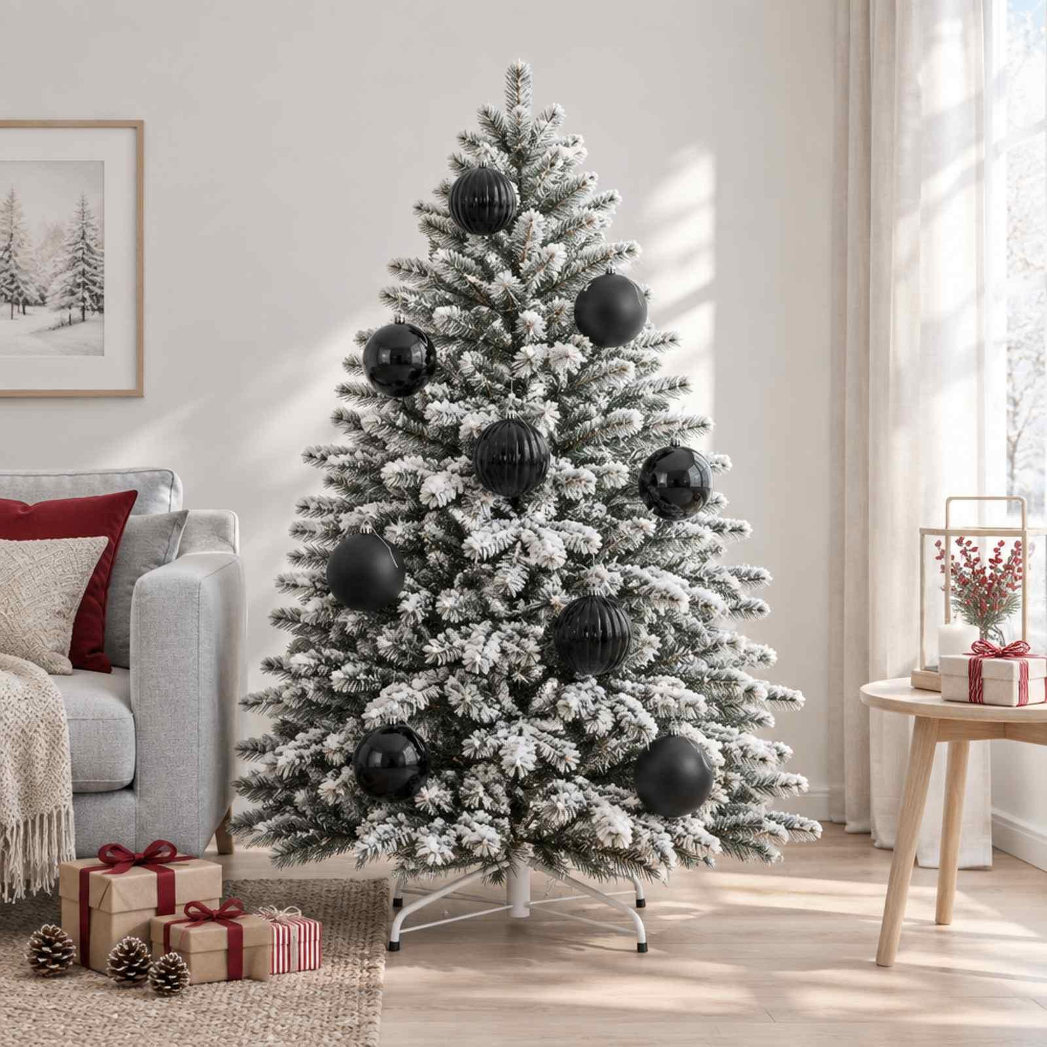 Voir la diapositive 2 : VIDAXL Lot de boules de Noël XXL 4 pc Noir Diam. 20 cm Plastique