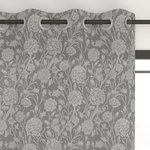 SOLEIL D'OCRE Rideau à oeillets imprimé en polycoton 135x250 cm DAHLIA, par Soleil d'Ocre