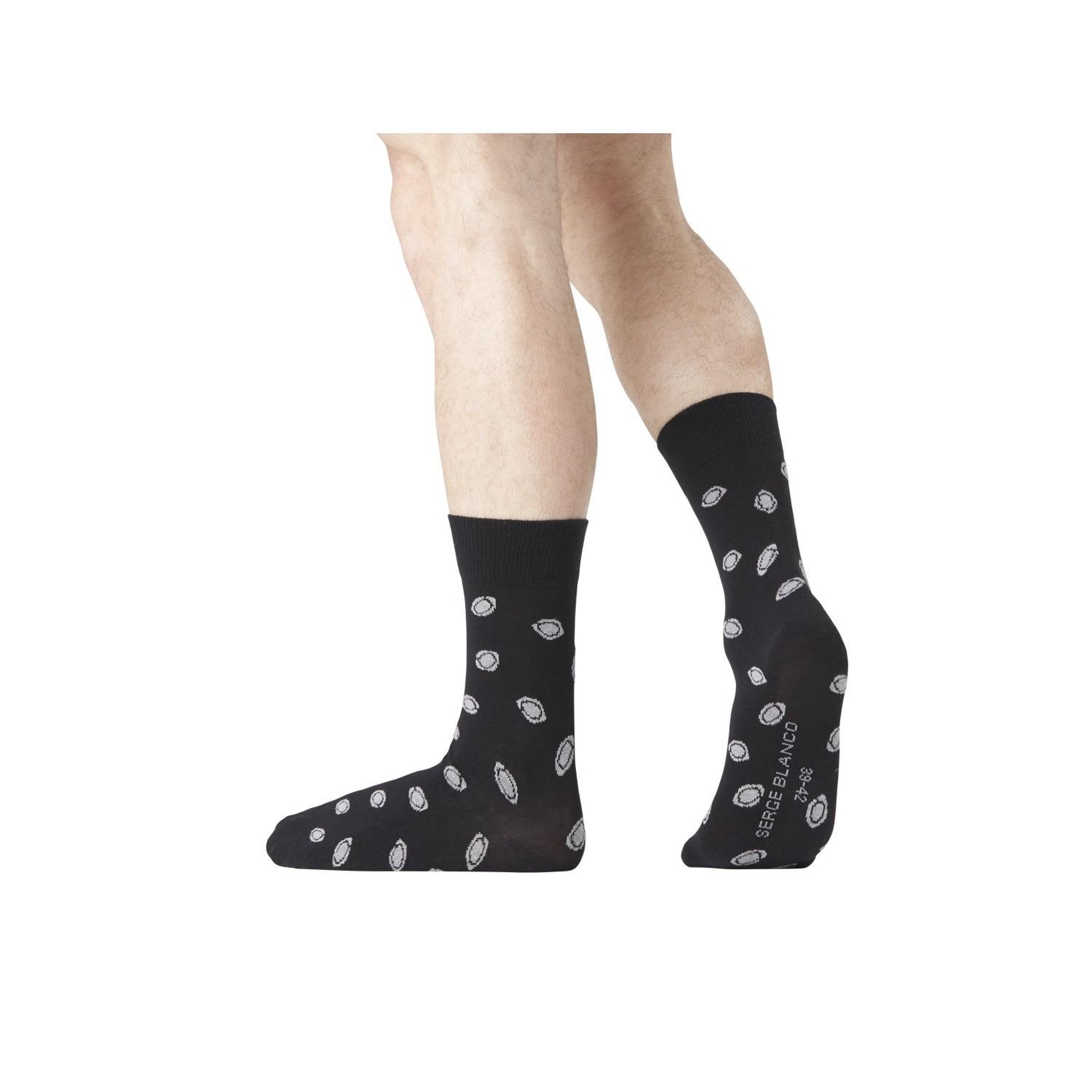 Voir la diapositive 5 : SERGE BLANCO Lot de 6 paires de chaussettes de ville coton homme