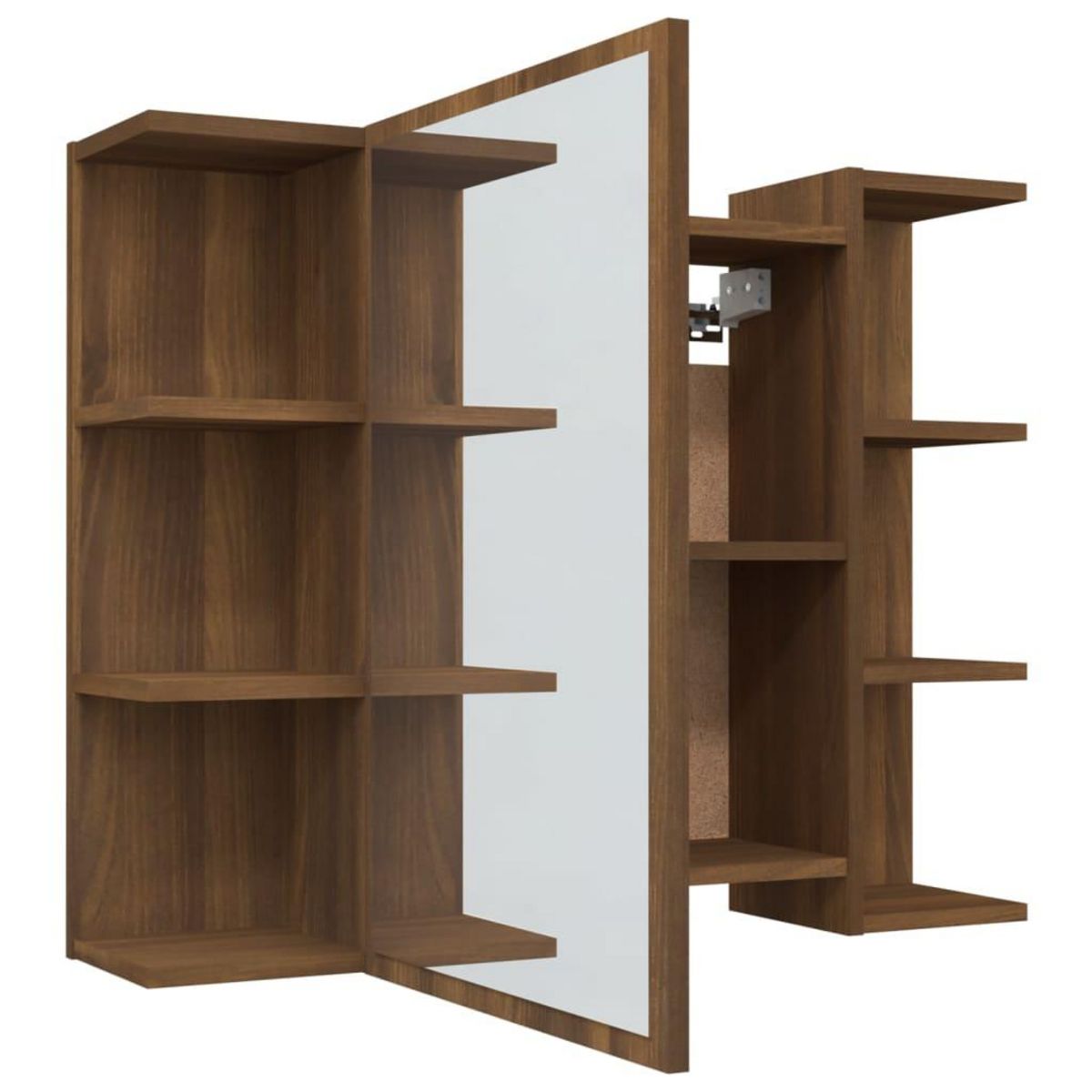 VIDAXL Armoire a miroir de salle de bain Chene brun 80x20,5x64 cm Bois