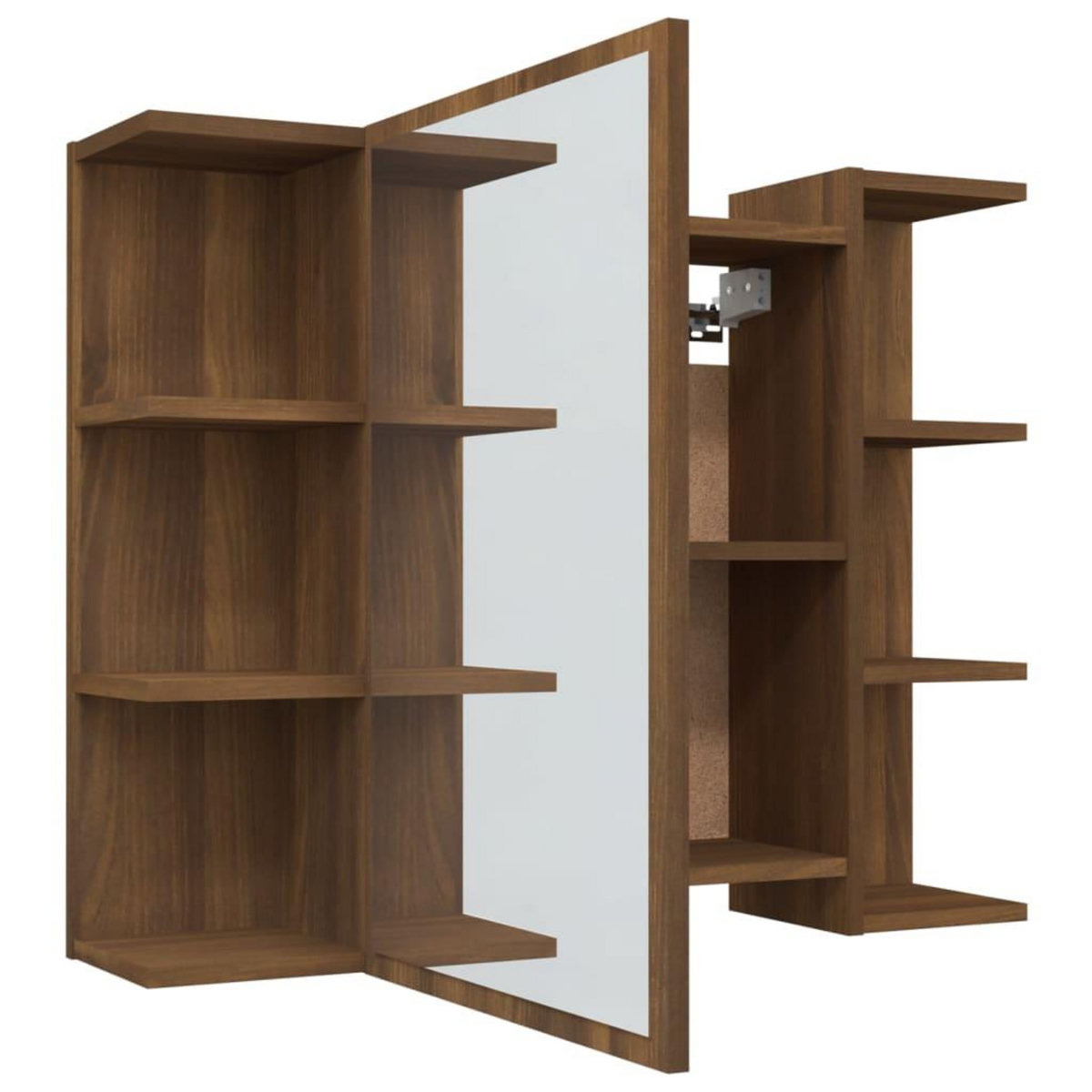 VIDAXL Armoire a miroir de salle de bain Chene brun 80x20,5x64 cm Bois