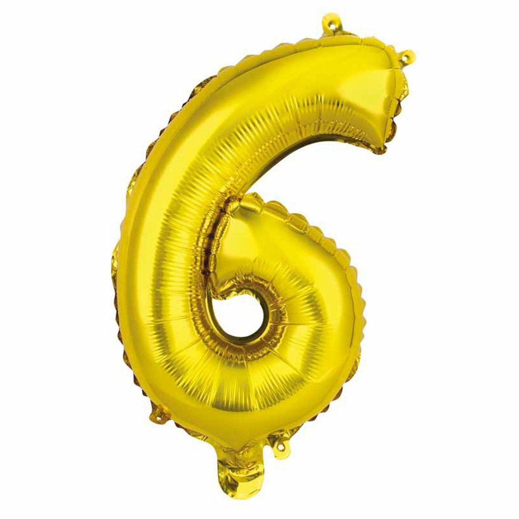 HOMEA Ballon Gonflable Métallisé  Chiffre 6  40cm Or