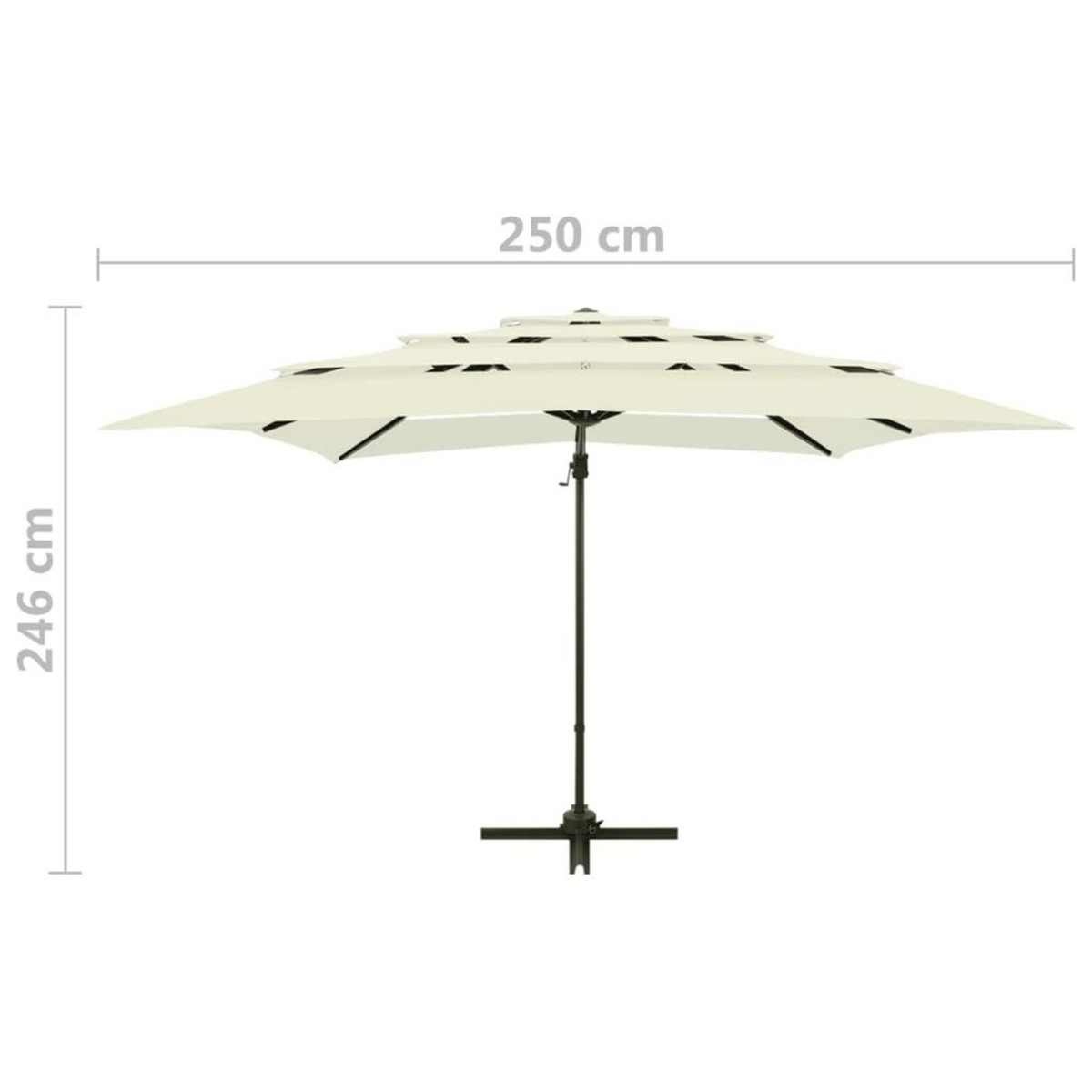 VIDAXL Parasol de jardin a 4 niveaux avec mat en aluminium sable