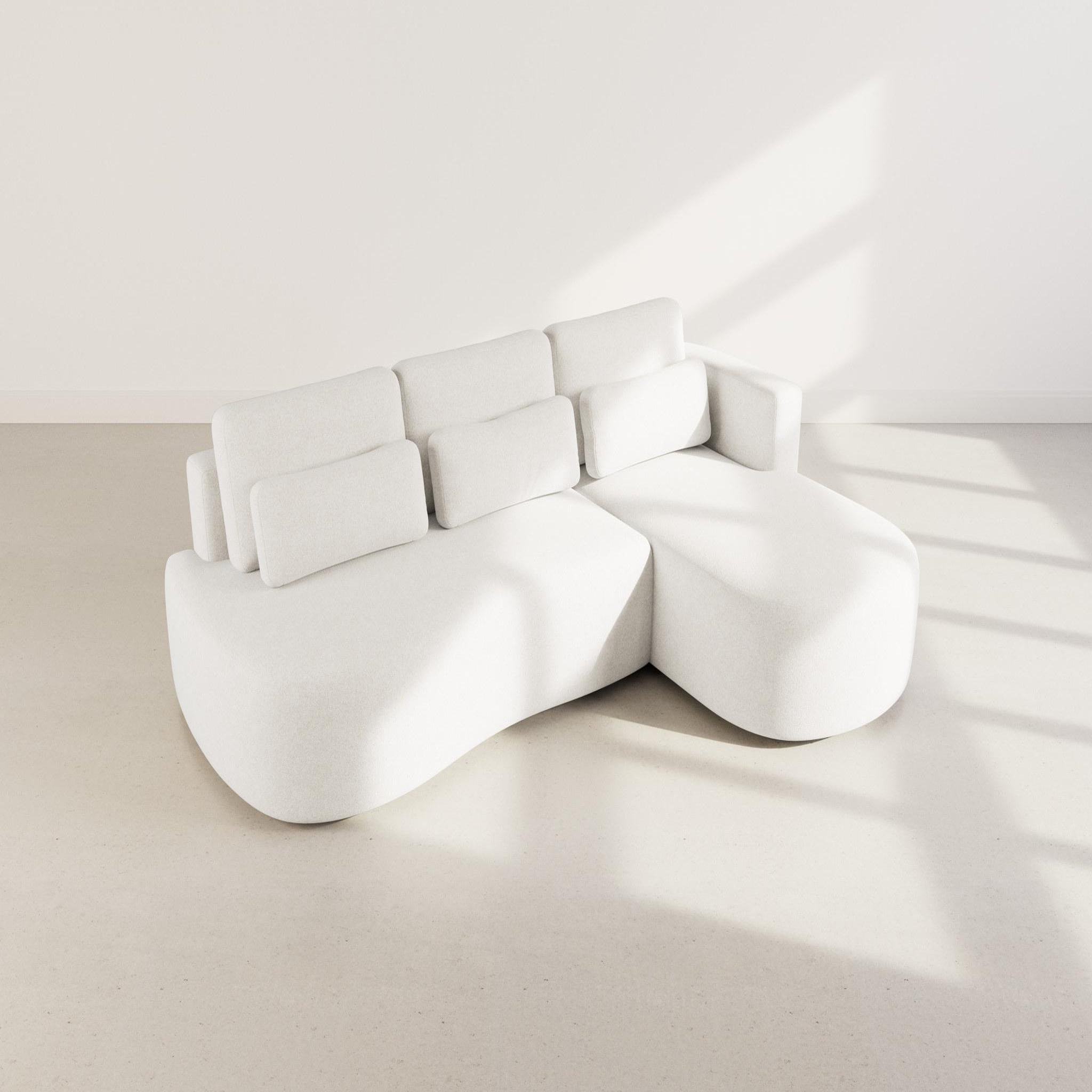 Voir la diapositive 6 : LISA DESIGN Mahina - canapé d'angle droit 4 places convertible avec coffre en tissu texturé