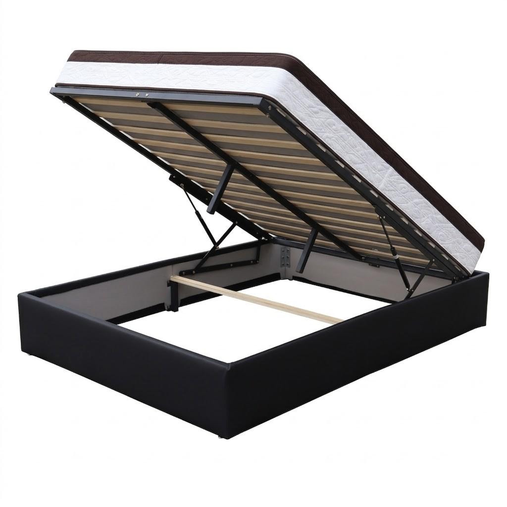 Voir la diapositive 2 : KING OF DREAMS Ensemble Lit Coffre et Matelas  Soutien Très Ferme Confort