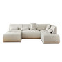 Voir la diapositive 1 : LISA DESIGN Onyx - canapé panoramique d'angle droit 7 places - en tissu