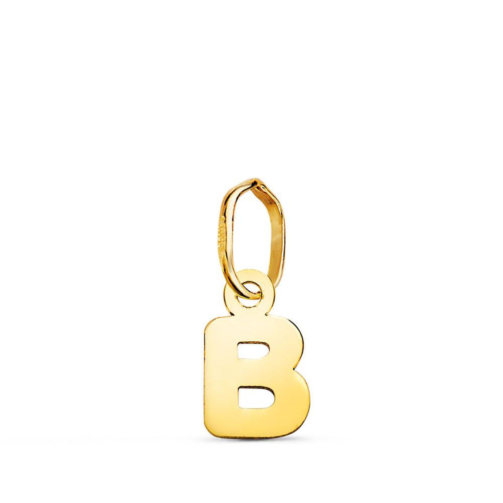 L'ATELIER D'AZUR Pendentif Or 18 Carats 750 Jaune - Initiale Lettre  B  - Chaine Offerte