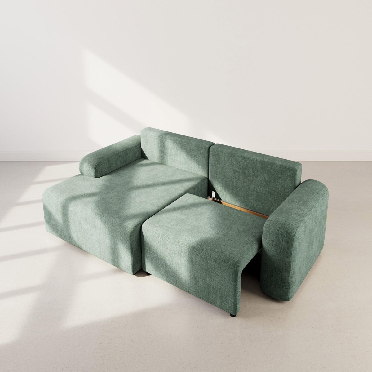 BEST MOBILIER Rebecca - canapé d'angle gauche 4 places convertible avec coffre en velours texturé