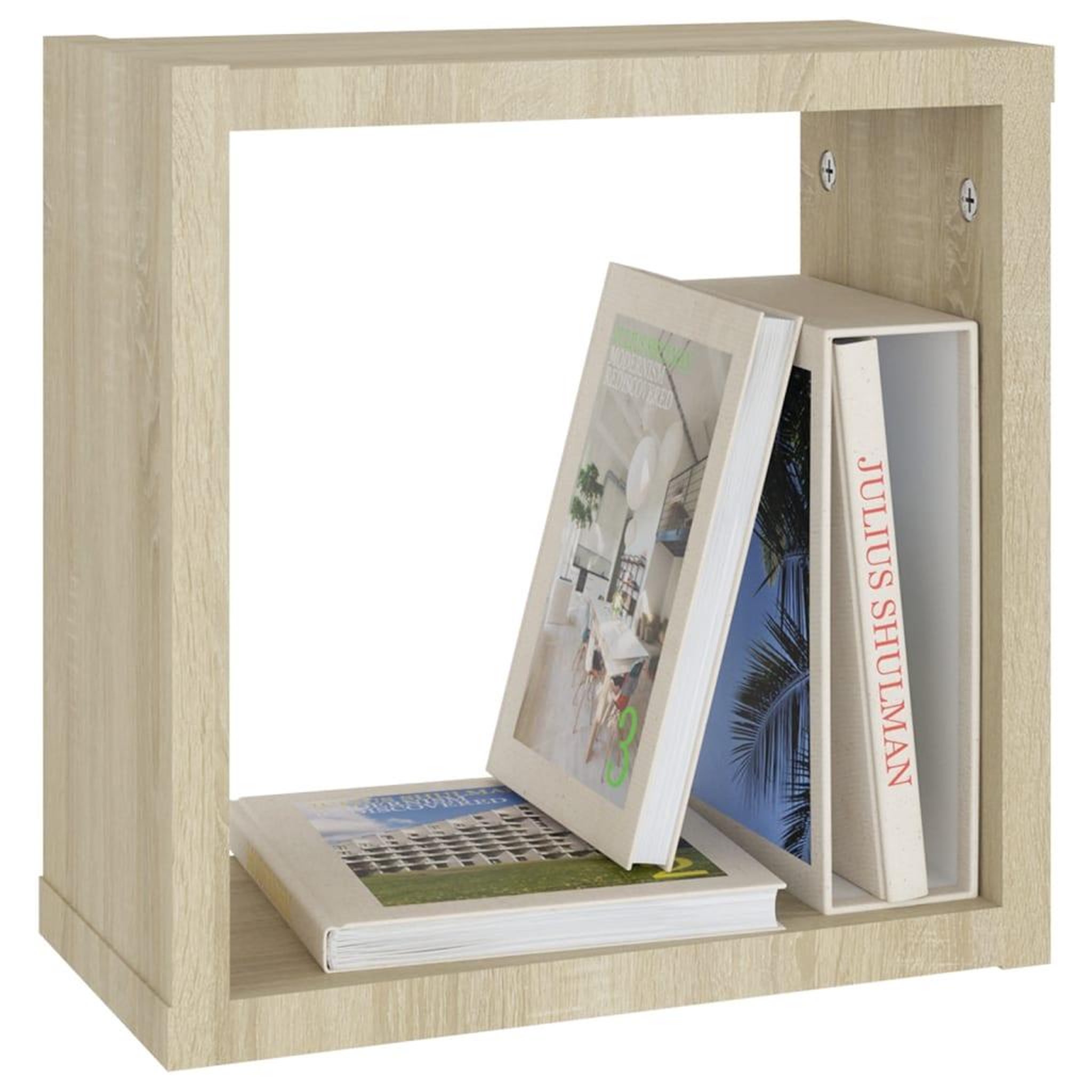 Voir la diapositive 4 : VIDAXL Etageres cube murales 4 pcs Chene sonoma 30x15x30 cm