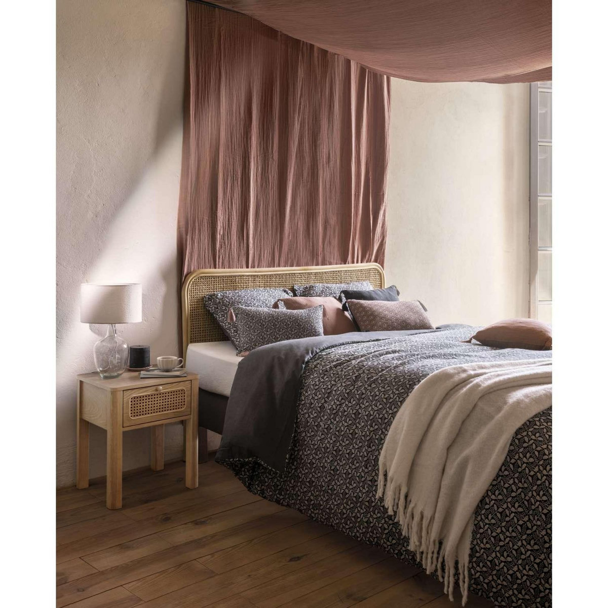 ATMOSPHERA Table de chevet 1 tiroir en bois TIRIA - Marron