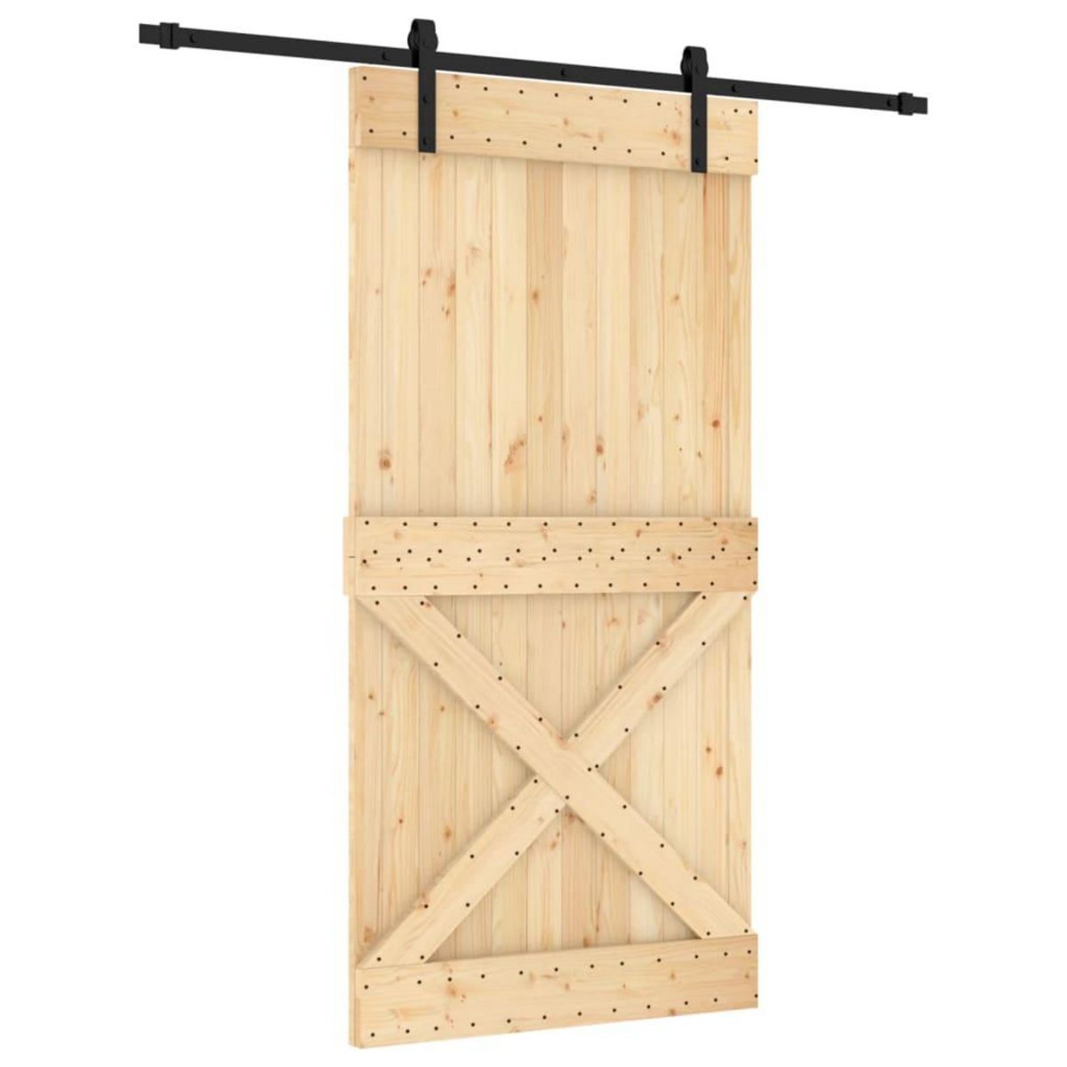 VIDAXL Porte coulissante et kit de quincaillerie 100x210 cm pin massif