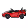 SWEEEK Voiture électrique 12V pour enfant Lamborghini, 1 place, avec autoradio, télécommande, MP3, port USB et phares fonctionnels