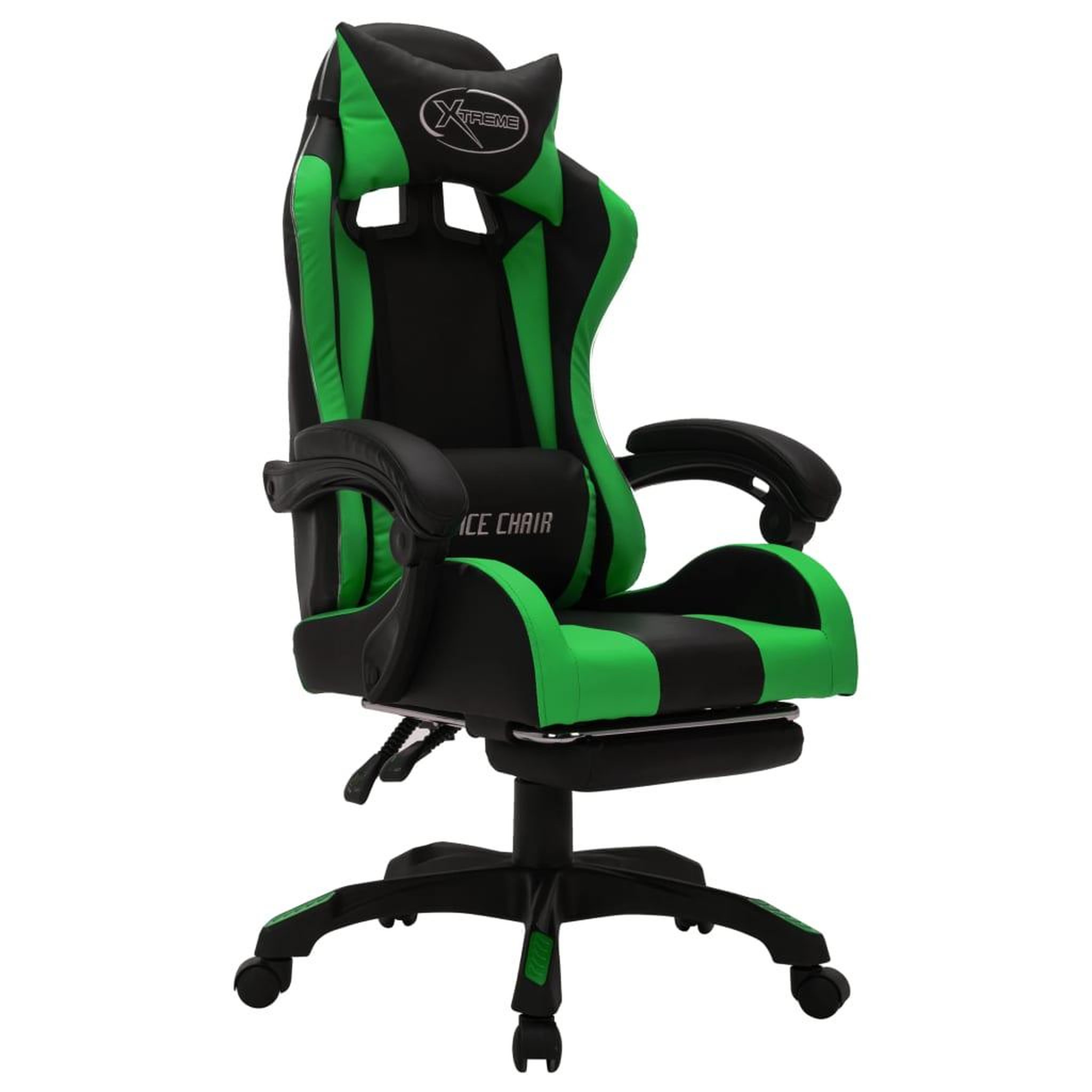 Voir la diapositive 3 : VIDAXL Fauteuil de jeux video avec LED RVB Vert et noir Similicuir