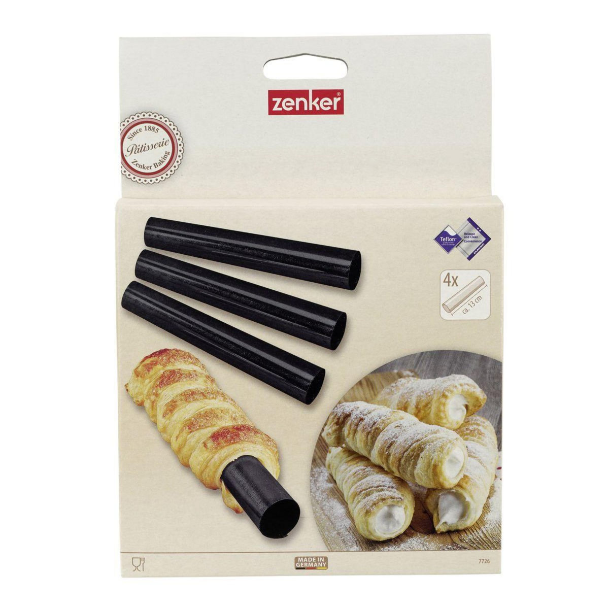 ZENKER Lot de 4 moules à gâteau en tube 13 x 2,5 cm Zenker