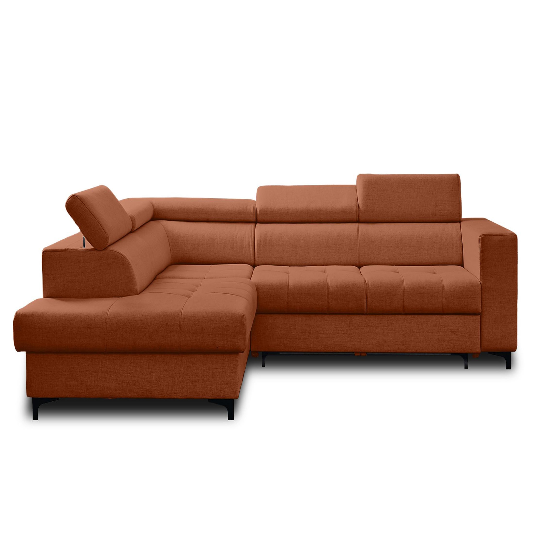 Voir la diapositive 1 : LISA DESIGN Olinda - canapé d'angle gauche - 5 places - convertible avec coffre et têtières réglables - en tissu