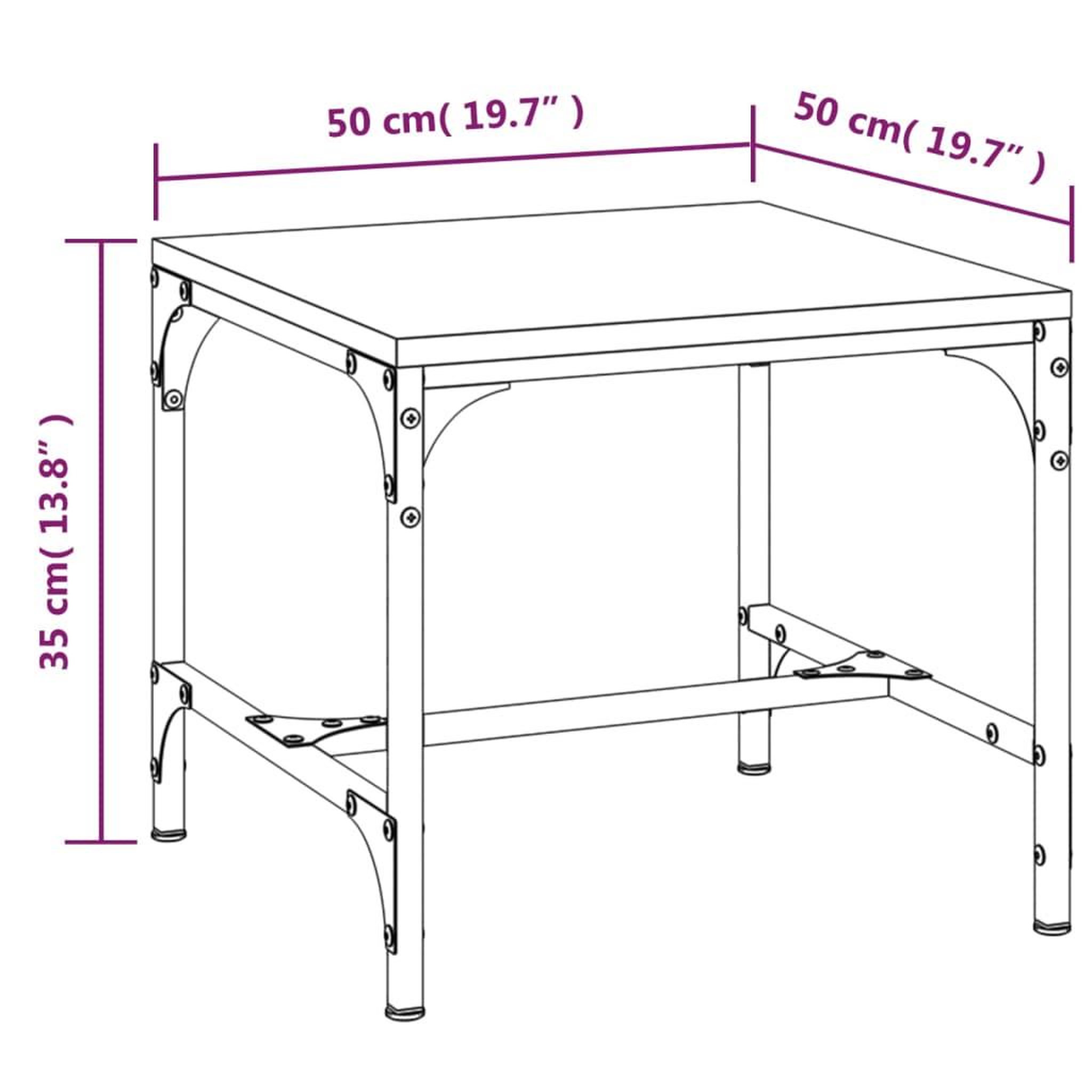 Voir la diapositive 6 : VIDAXL Table basse Chene fume 50x50x35 cm Bois d'ingenierie