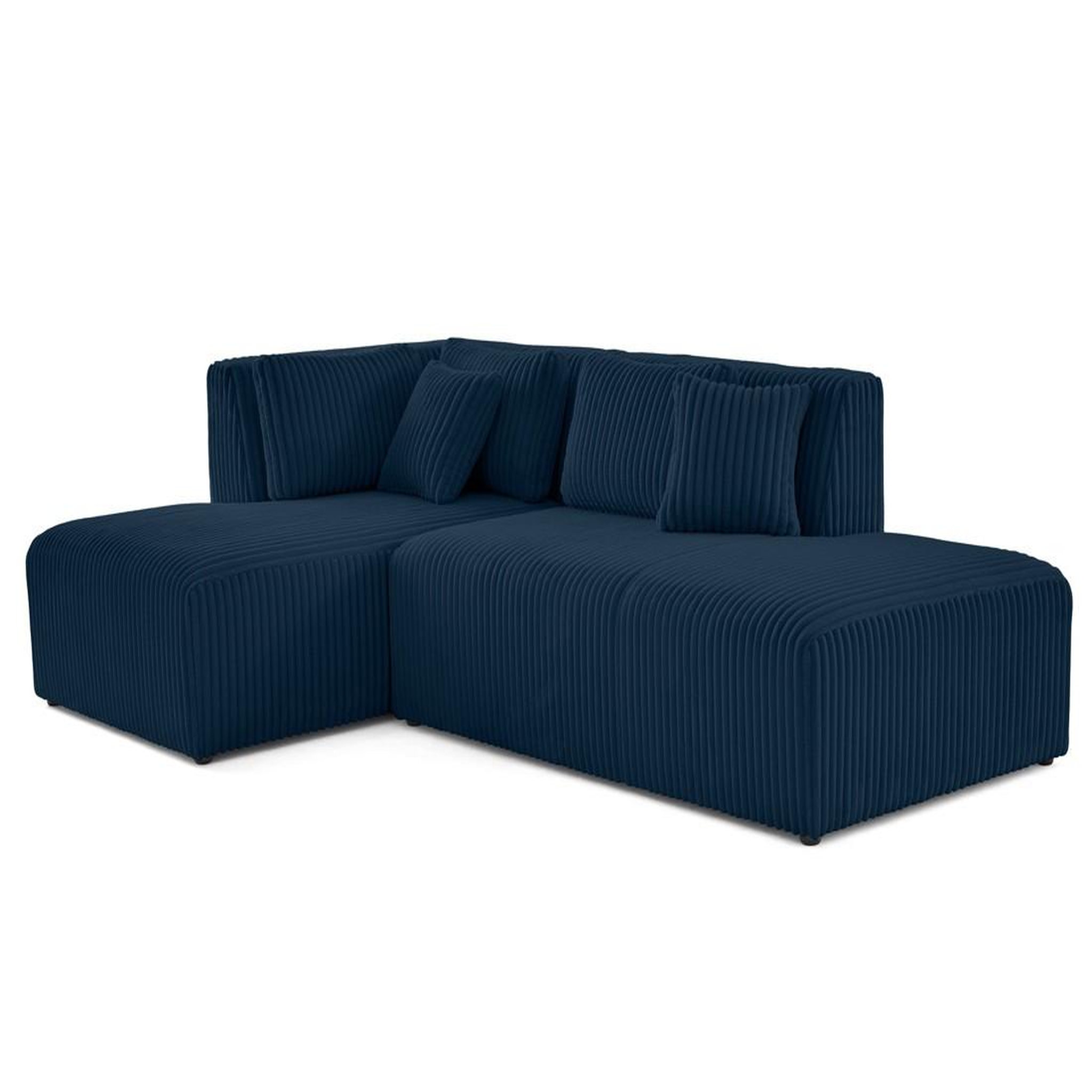 Voir la diapositive 5 : LISA DESIGN Victoire - canapé modulable d'angle gauche 4 places en velours côtelé grosses côtes
