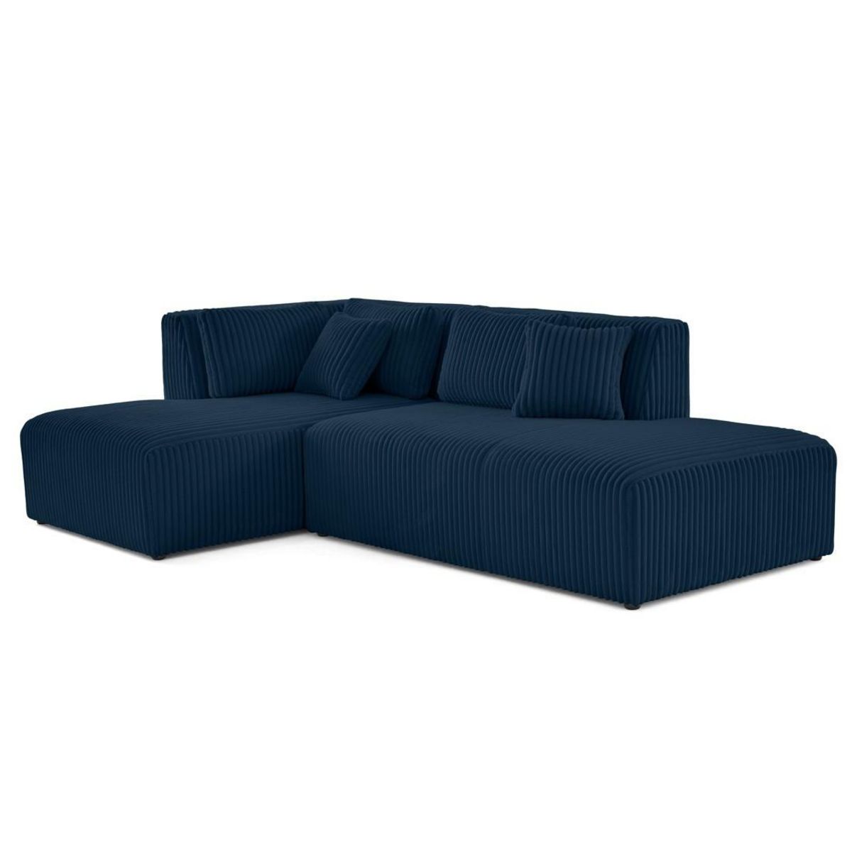 LISA DESIGN Victoire - canapé modulable d'angle gauche 4 places en velours côtelé grosses côtes