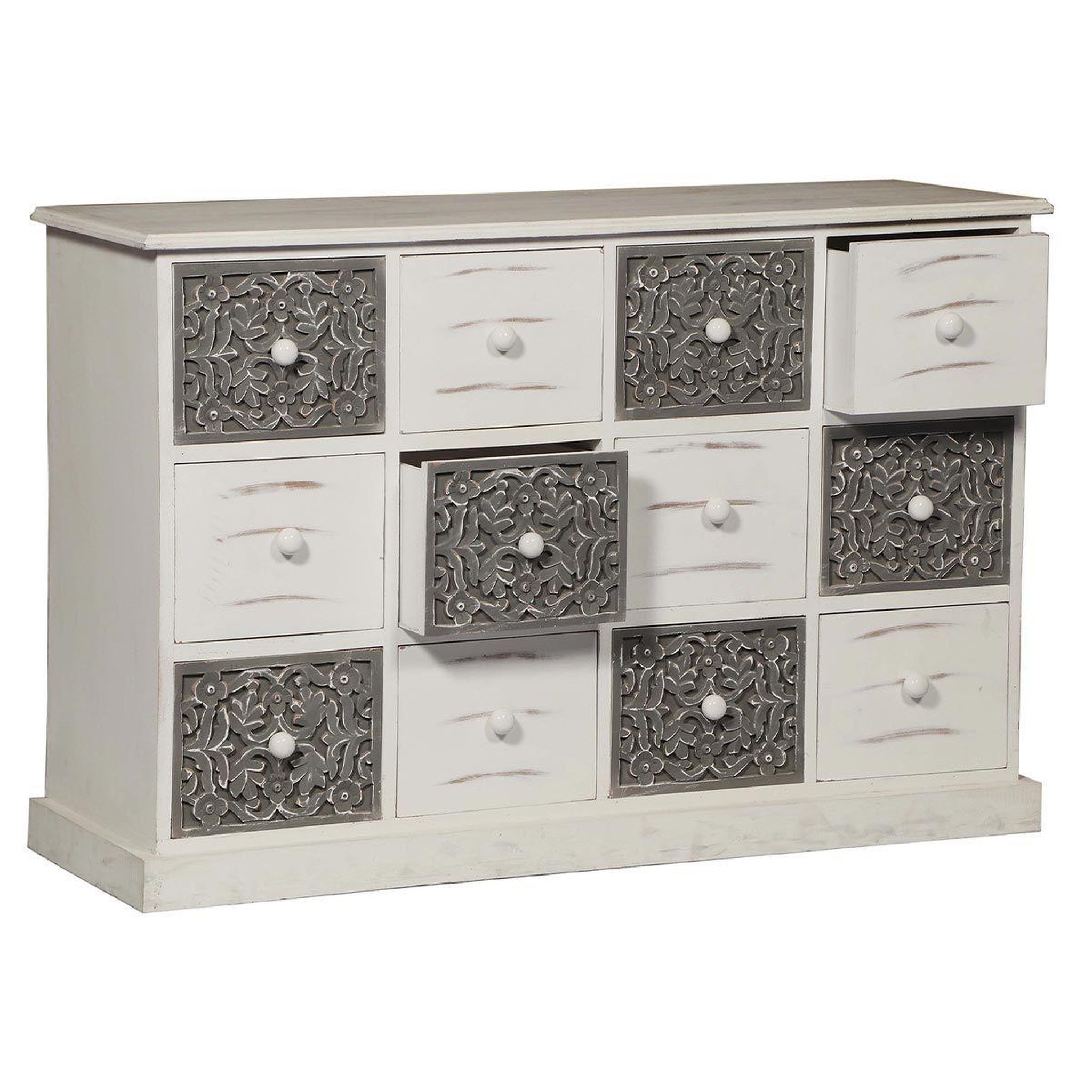 Voir la diapositive 2 : Paris Prix Commode design 12 tiroirs  suzy  120cm naturel