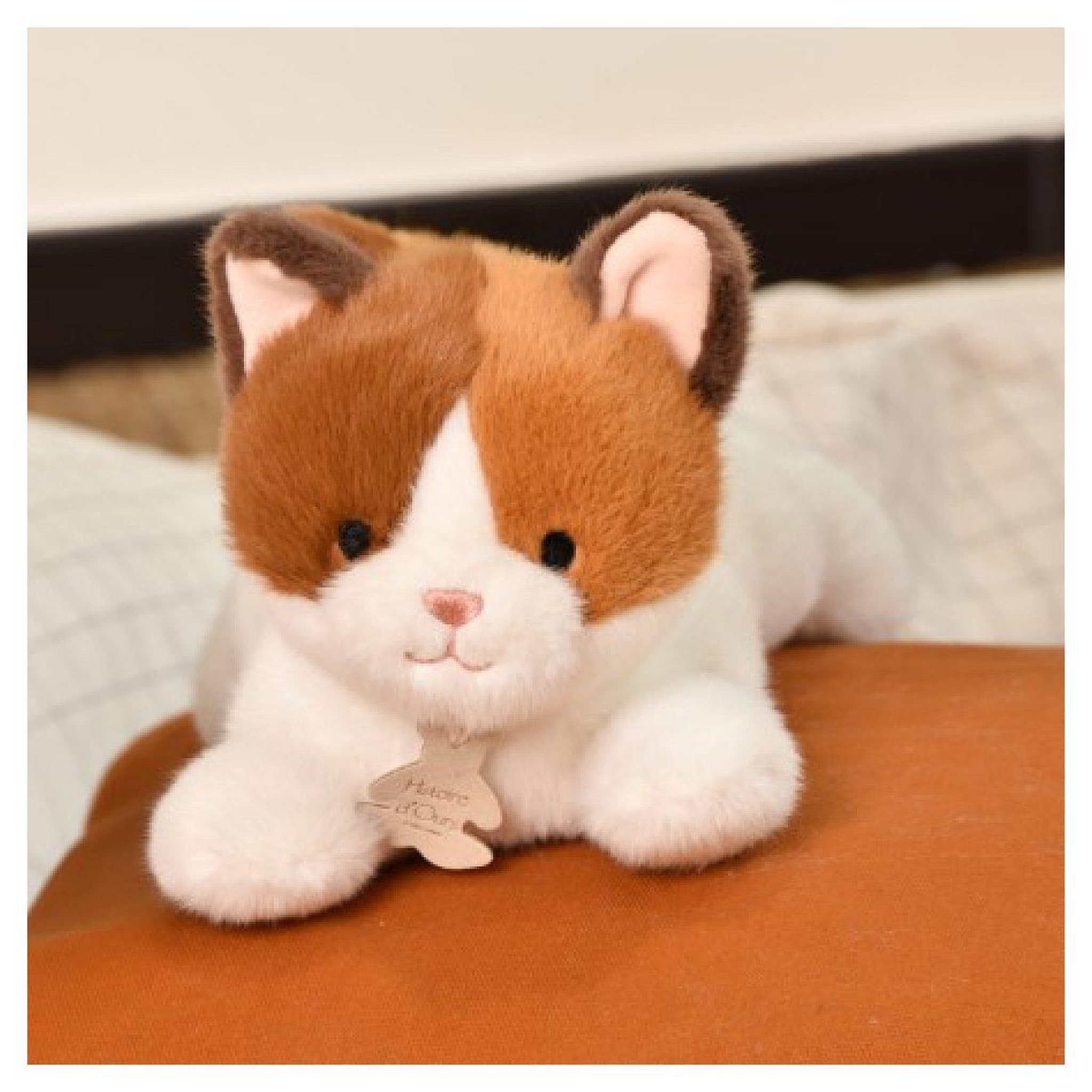 Voir la diapositive 2 : Histoire D'Ours Peluche chat allongee - les p'tits relax - 22 cm