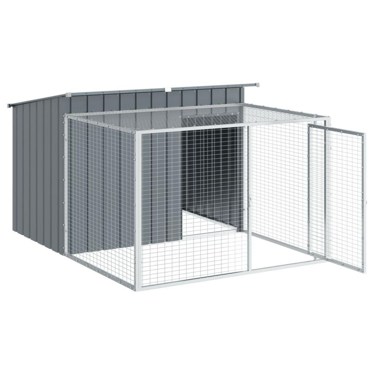 VIDAXL Niche pour chien avec cour anthracite 153x194x110 cm