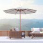 Voir la diapositive 2 : OUTSUNNY Parasol droit octogonal dia. 2,7 x 2,5 m - manivelle - bois toile haute densité 180g/m² crème