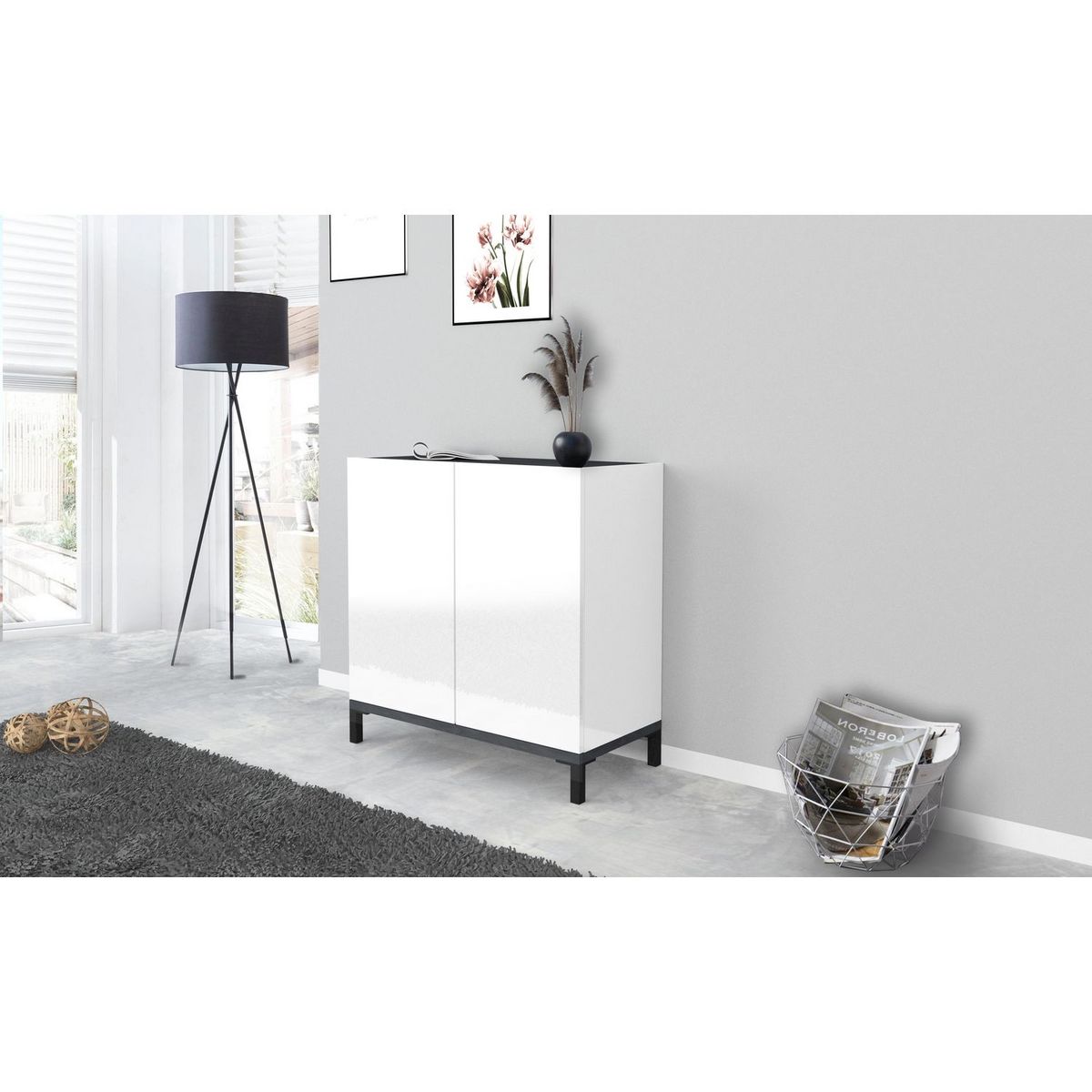 Meuble à chaussures 2 portes L80cm BARI