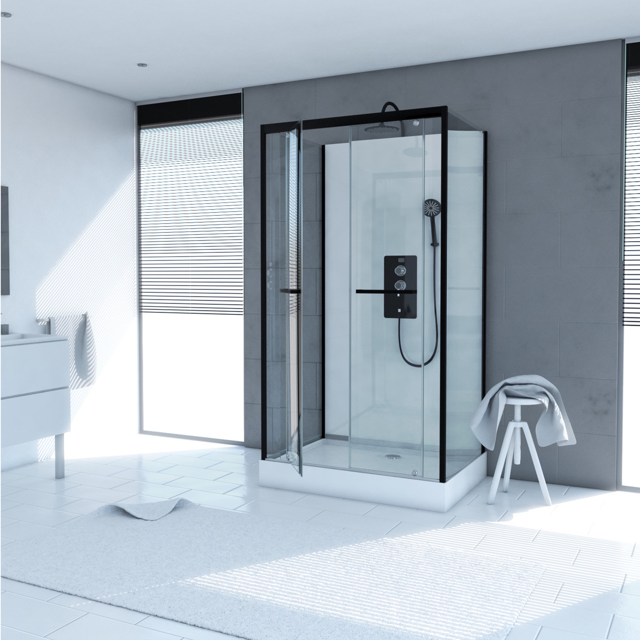 Voir la diapositive 1 : Aurlane Cabine de douche rectangulaire City 110 - 110 x 80