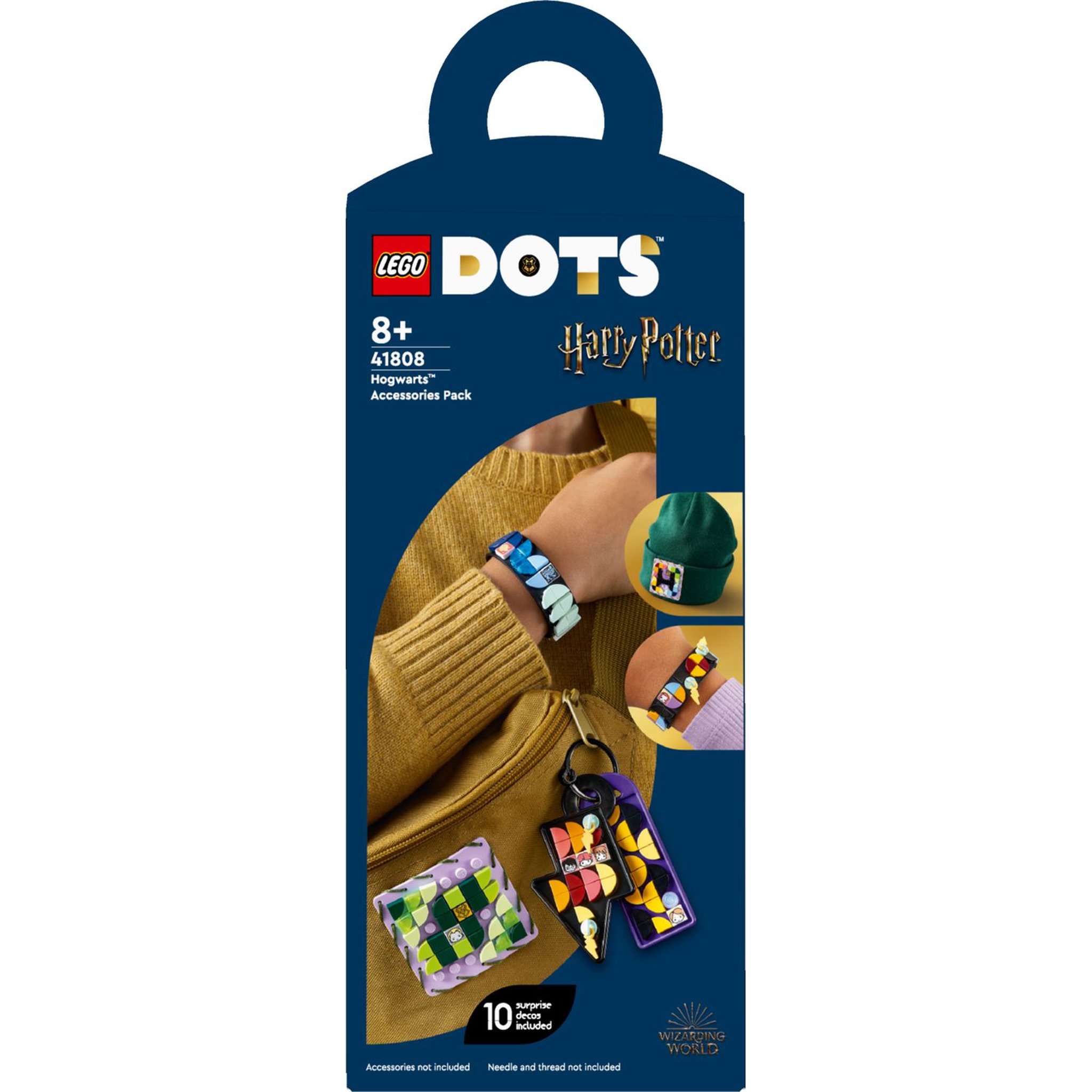 Voir la diapositive 1 : LEGO DOTS 41808 - Ensemble d&rsquo;accessoires Poudlard, Jouet Création de Bijoux sur Harry Potter avec Bracelet, 2 Étiquettes et Plaque